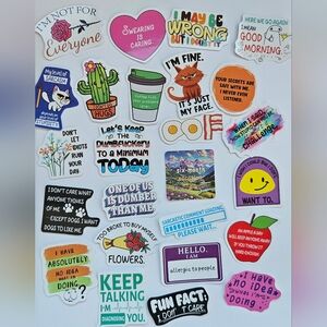 Sarcastic, funny stickers, Journaling,  stationary, 25pc